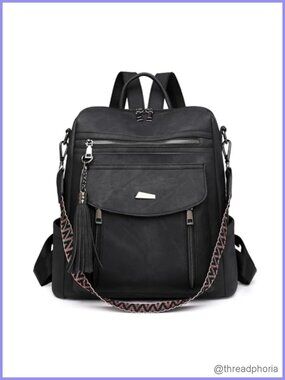 Convertible PU Leather Backpack Purse for Women Fashion Travel Handbag